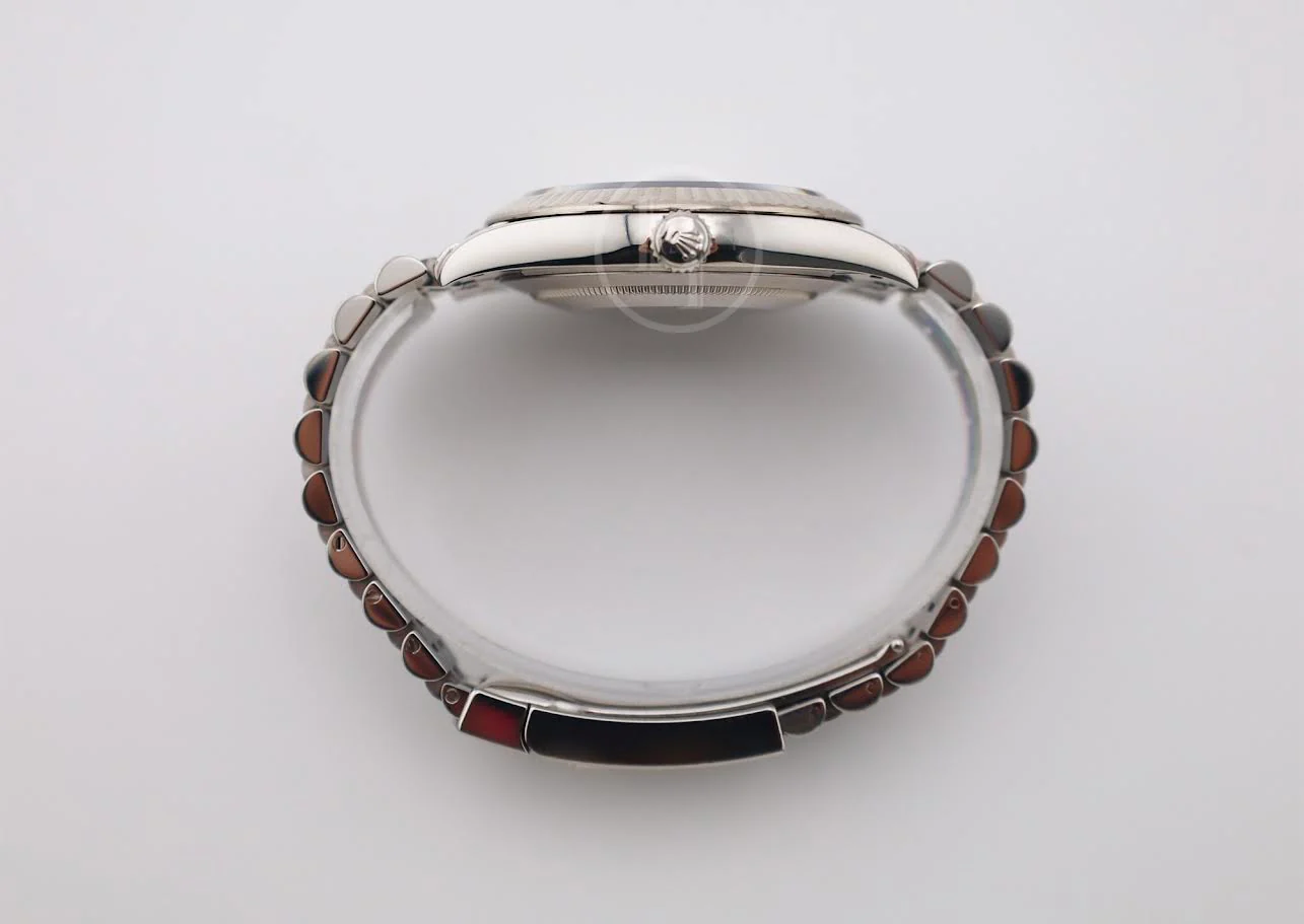 Rolex Datejust 41 White Gold/Steel Silver Index Dial Fluted Bezel Jubilee Bracelet 126334 - - Image 8