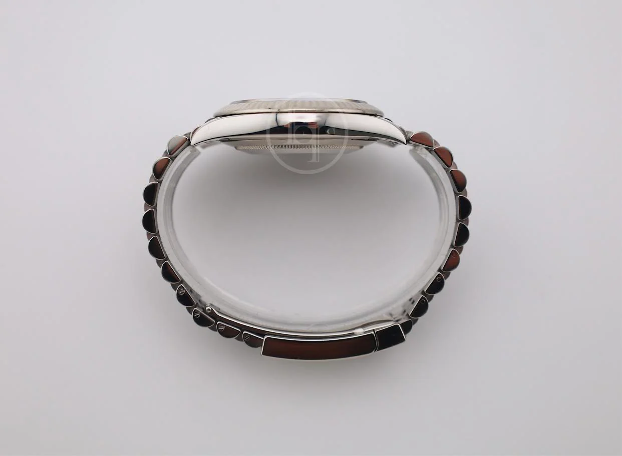 Rolex Datejust 41 White Gold/Steel Silver Index Dial Fluted Bezel Jubilee Bracelet 126334 - - Image 9