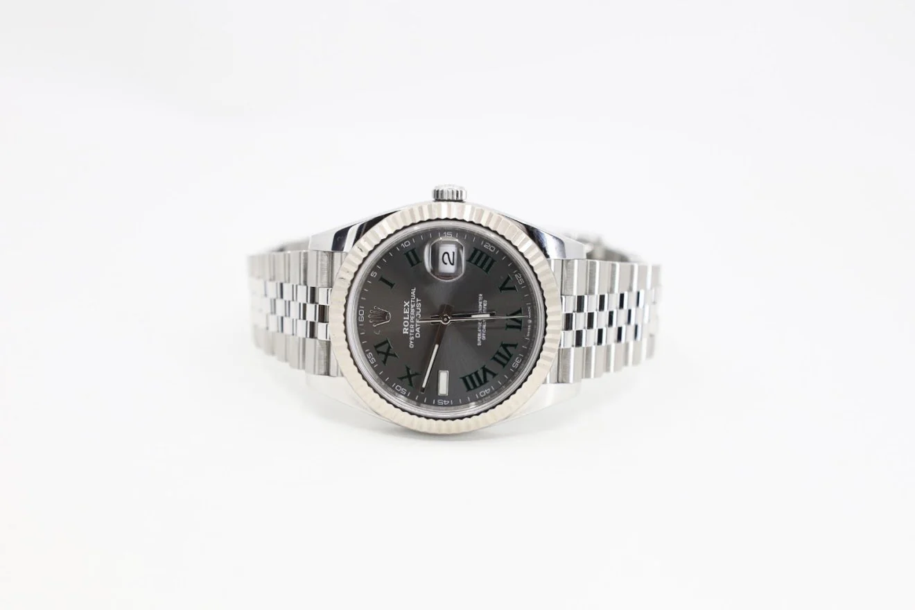 Rolex Datejust 41 White Gold/Steel Slate Roman Dial Fluted Bezel Jubilee Bracelet 126334 - - Image 4