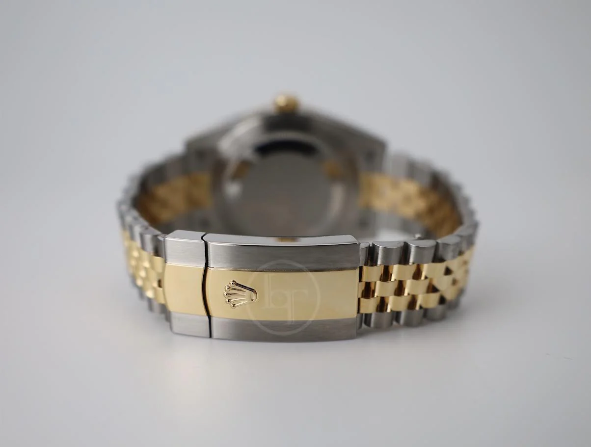 Rolex Datejust 41 Yellow Gold/Steel Black Diamond Dial Fluted Bezel Jubilee Bracelet 126333 - - Image 10