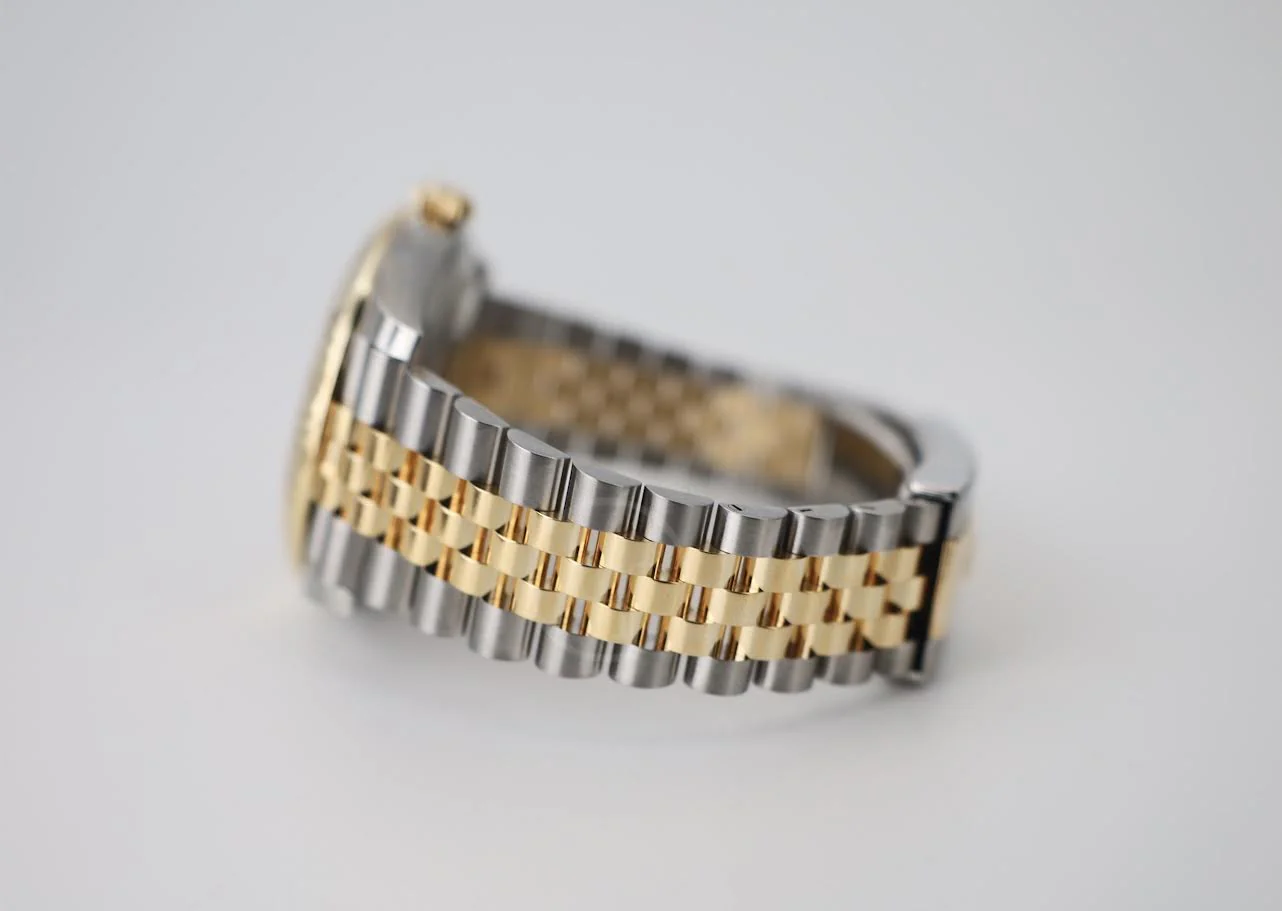 Rolex Datejust 41 Yellow Gold/Steel Black Diamond Dial Fluted Bezel Jubilee Bracelet 126333 - - Image 7
