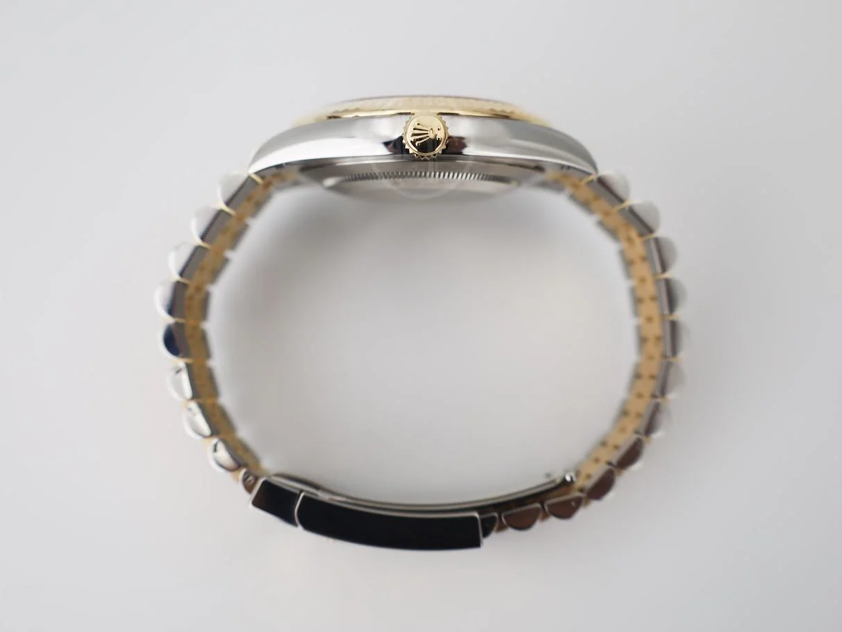 Rolex Datejust 41 Yellow Gold/Steel Black Diamond Dial Fluted Bezel Jubilee Bracelet 126333 - - Image 8
