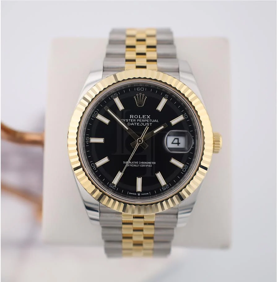 Rolex Datejust 41 Yellow Gold/Steel Black Index Dial Fluted Bezel Jubilee Bracelet 126333 - - Image 2