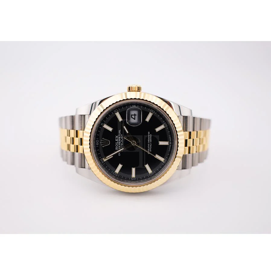Rolex Datejust 41 Yellow Gold/Steel Black Index Dial Fluted Bezel Jubilee Bracelet 126333 - - Image 5