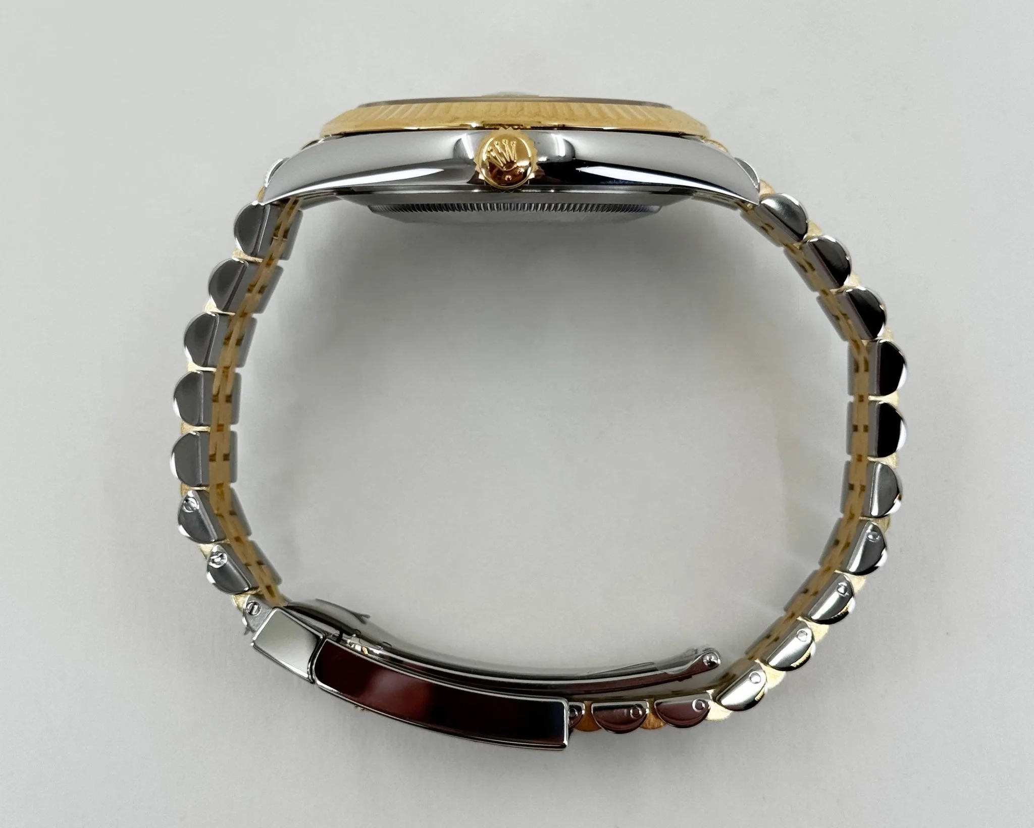 Rolex Datejust 41 Yellow Gold/Steel Champagne Diamond Dial Fluted Bezel Jubilee Bracelet 126333 - - Image 8