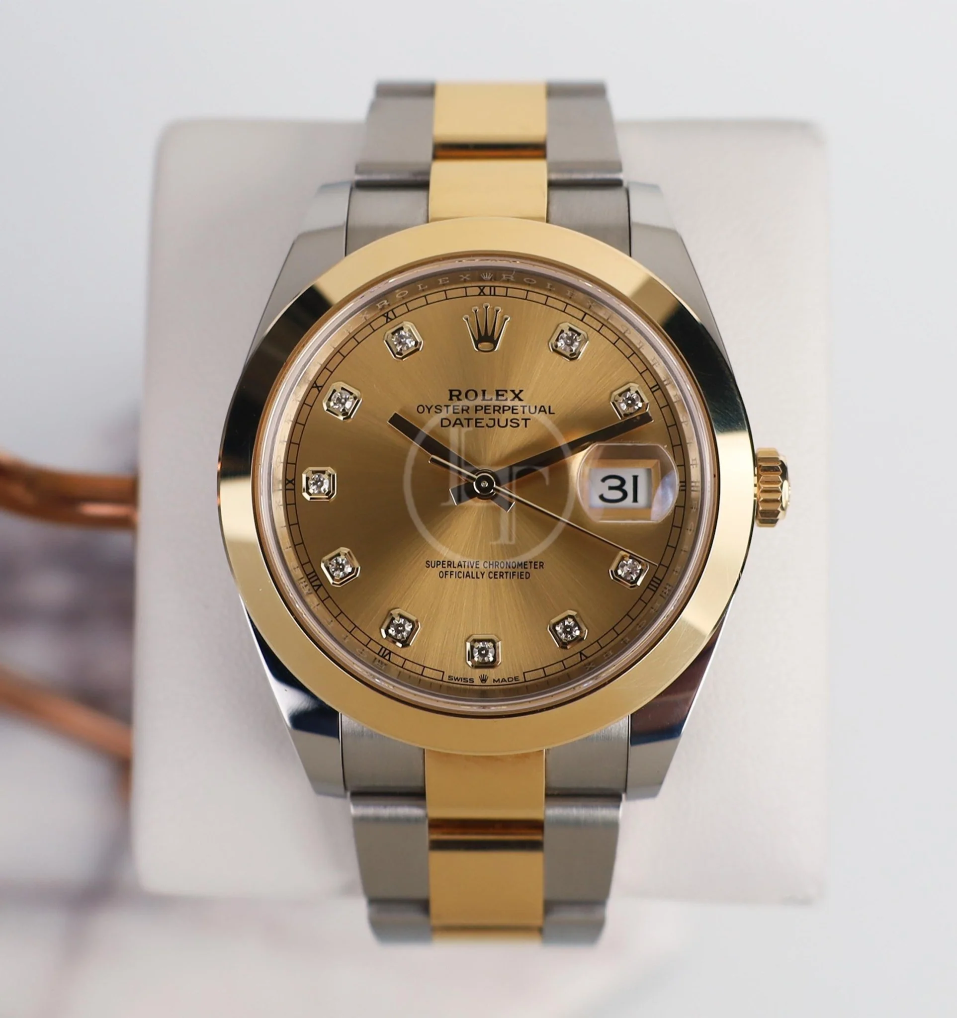 Rolex Datejust 41 Yellow Gold/Steel Champagne Diamond Dial Smooth Bezel Oyster Bracelet 126303 - - Image 2