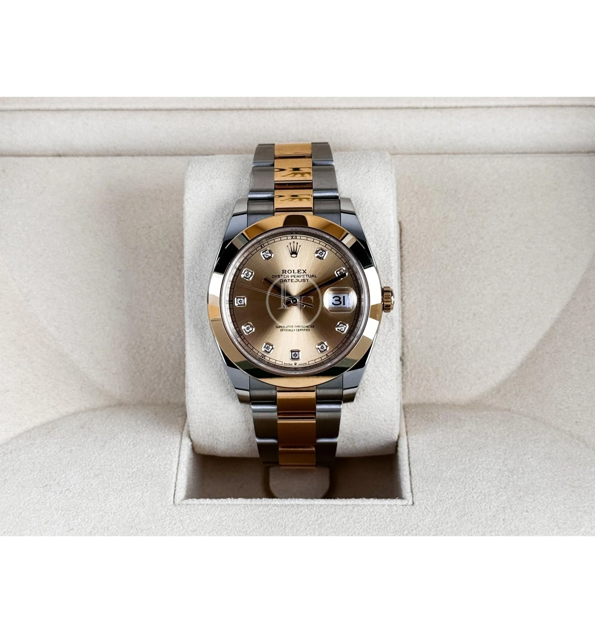Rolex Datejust 41 Yellow Gold/Steel Champagne Diamond Dial Smooth Bezel Oyster Bracelet 126303 - - Image 3