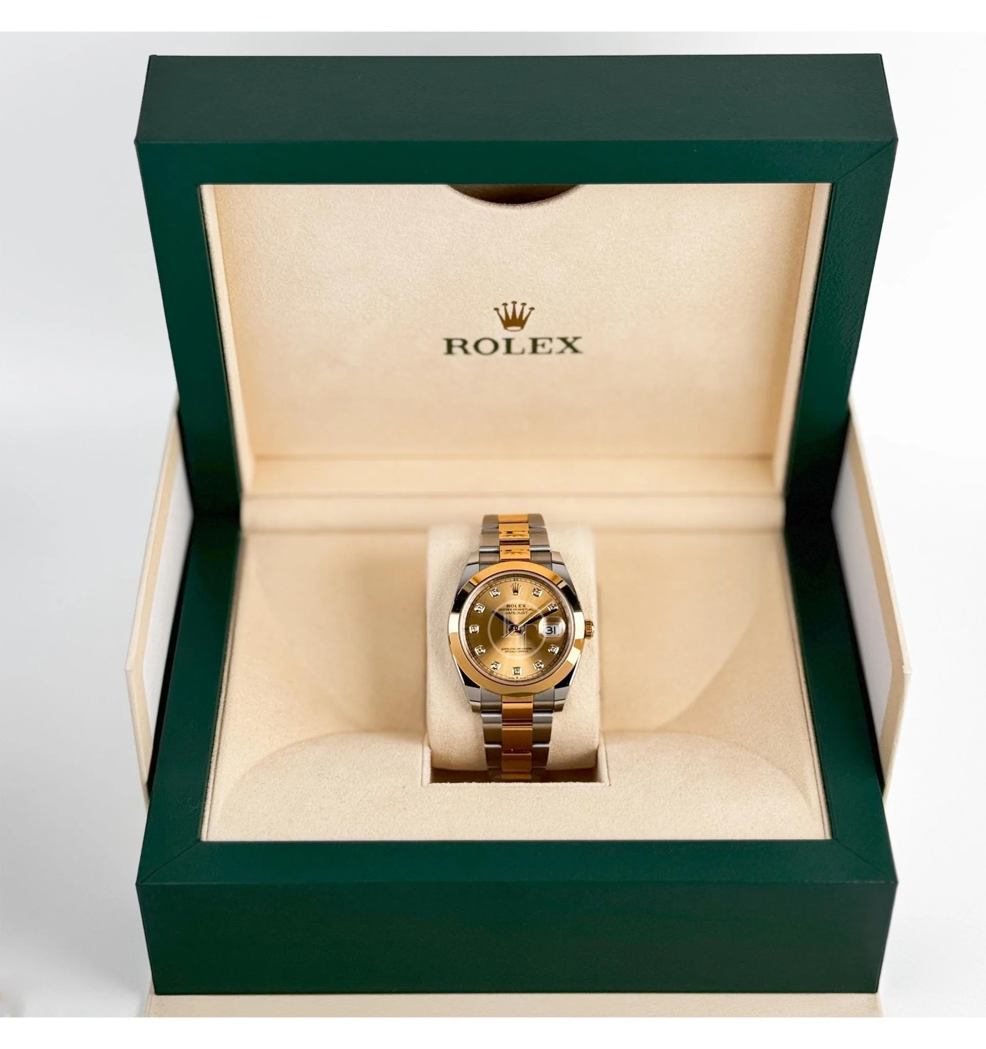 Rolex Datejust 41 Yellow Gold/Steel Champagne Diamond Dial Smooth Bezel Oyster Bracelet 126303 - - Image 4