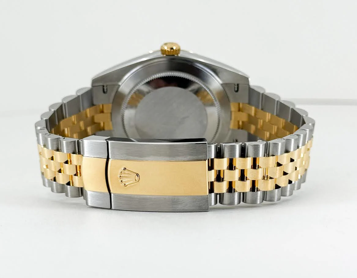 Rolex Datejust 41 Yellow Gold/Steel Champagne Index Dial Fluted Bezel Jubilee Bracelet 126333 - - Image 10