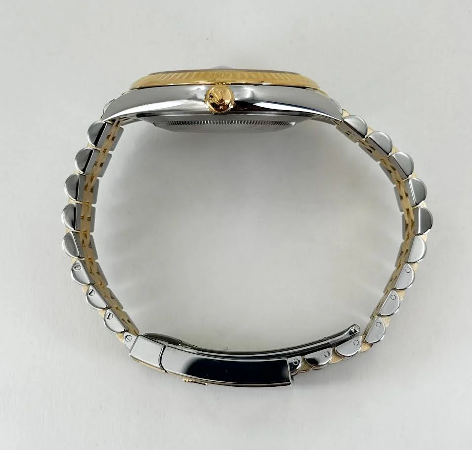 Rolex Datejust 41 Yellow Gold/Steel Champagne Index Dial Fluted Bezel Jubilee Bracelet 126333 - - Image 8