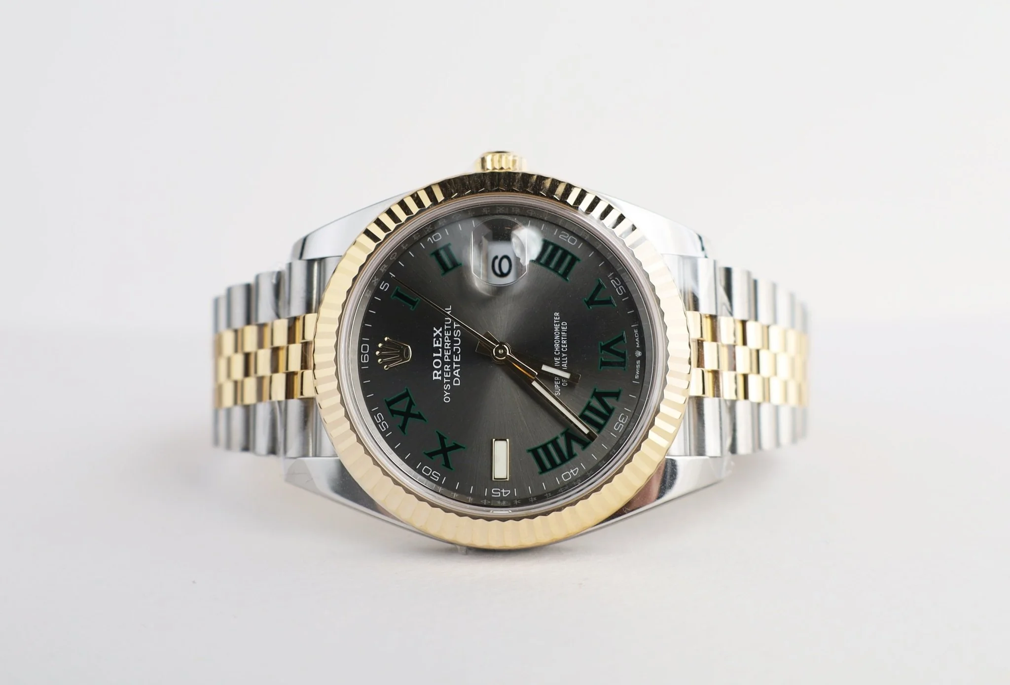 Rolex Datejust 41 Yellow Gold/Steel Slate Roman Dial Fluted Bezel Jubilee Bracelet 126333 - - Image 4