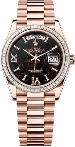Rolex Day-Date 36 36mm Eisenkiesel Diamond-Set Dial Diamond-Set Bezel President Bracelet - 128395TBR | 2024 Model