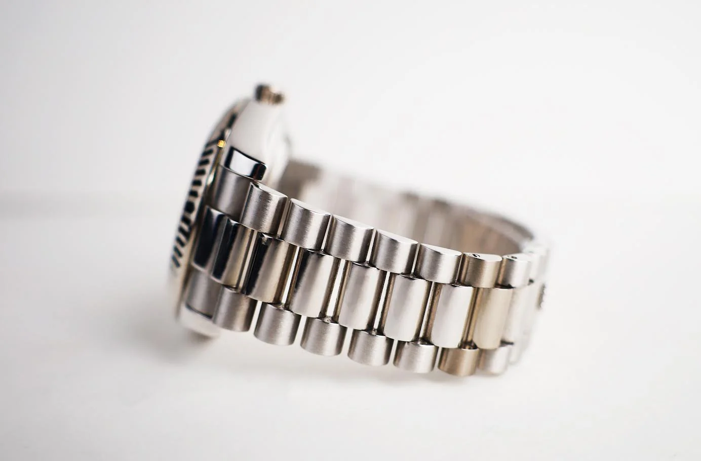 Rolex Day-Date 41mm White Gold Silver Diamond Dial & Fluted Bezel Oyster Bracelet 218239 - Image 6