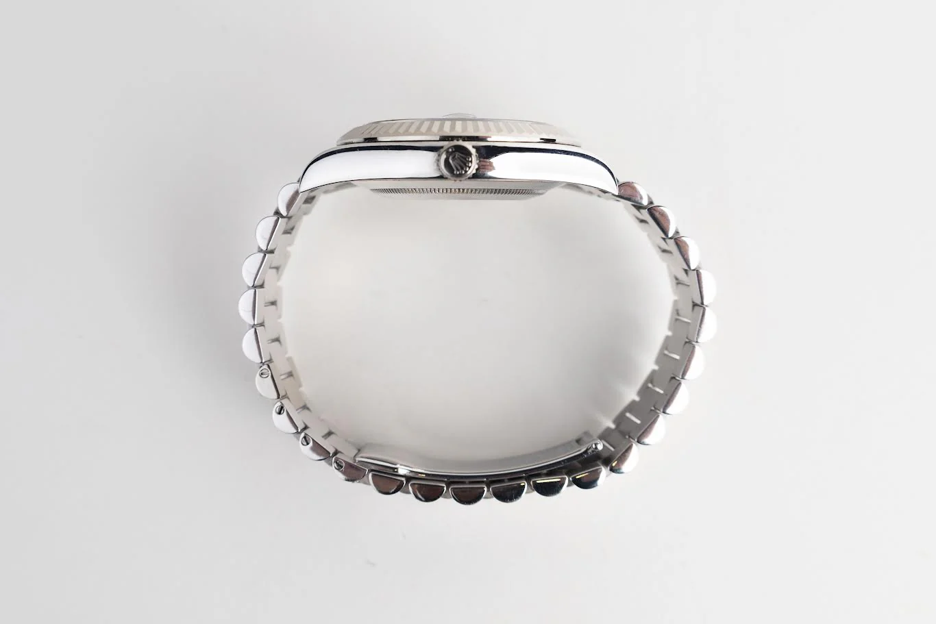 Rolex Day-Date 41mm White Gold Silver Diamond Dial & Fluted Bezel Oyster Bracelet 218239 - Image 8