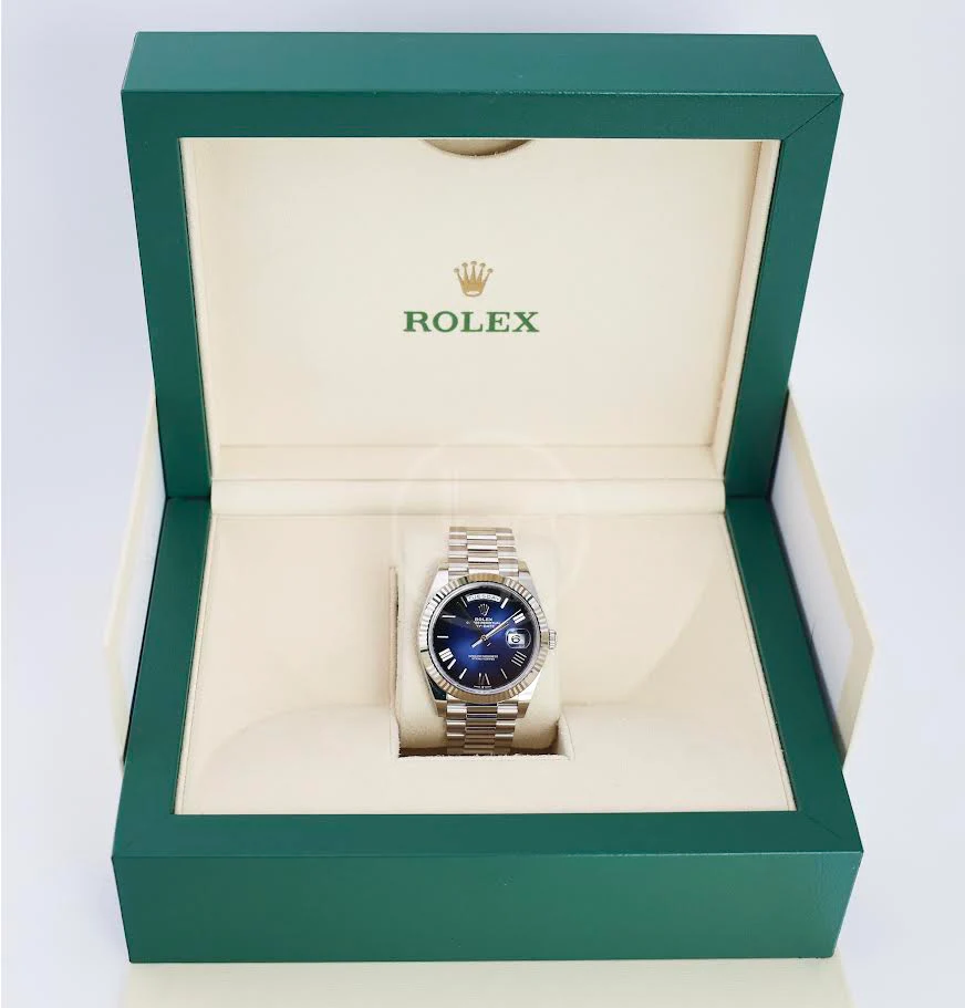 Rolex Day-Date 40 40mm Blue Ombré Dial Fluted Bezel President Bracelet - 228239 | 2024 Model - Image 3