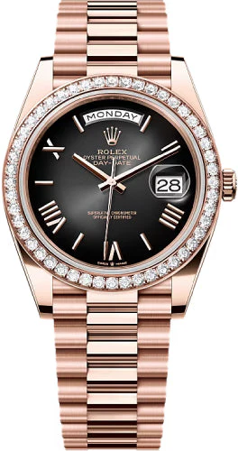 Rolex Day-Date 40 40mm Slate Ombré Roman Dial Diamond-Set Bezel President Bracelet - 228345RBR | 2024 Model