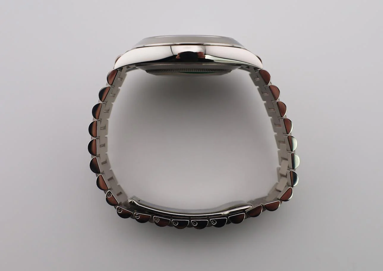 Rolex Day-Date 40 Platinum Ice Blue Diagonal Motif Dial & Smooth Bezel President Bracelet 228206 - - Image 9