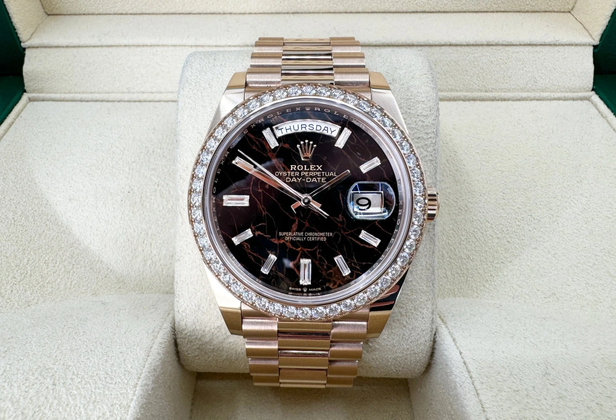 Rolex Day-Date 40 Rose Gold Eisenkiesel Diamond Dial & Diamond Bezel President Bracelet - 228345RBR - Image 3