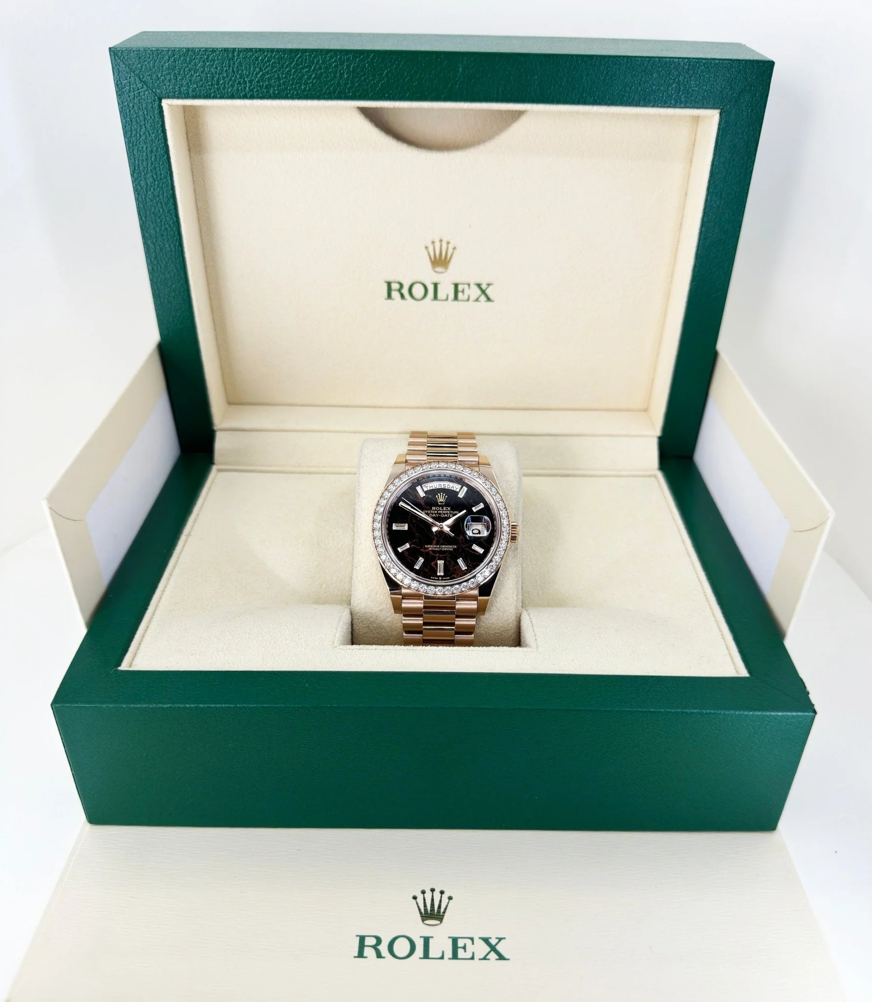 Rolex Day-Date 40 Rose Gold Eisenkiesel Diamond Dial & Diamond Bezel President Bracelet - 228345RBR - Image 4