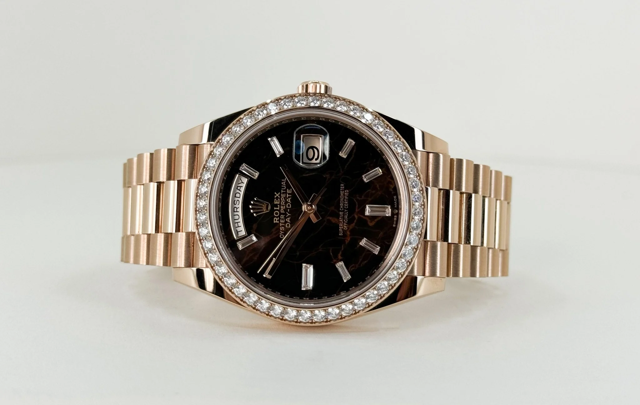 Rolex Day-Date 40 Rose Gold Eisenkiesel Diamond Dial & Diamond Bezel President Bracelet - 228345RBR - Image 5