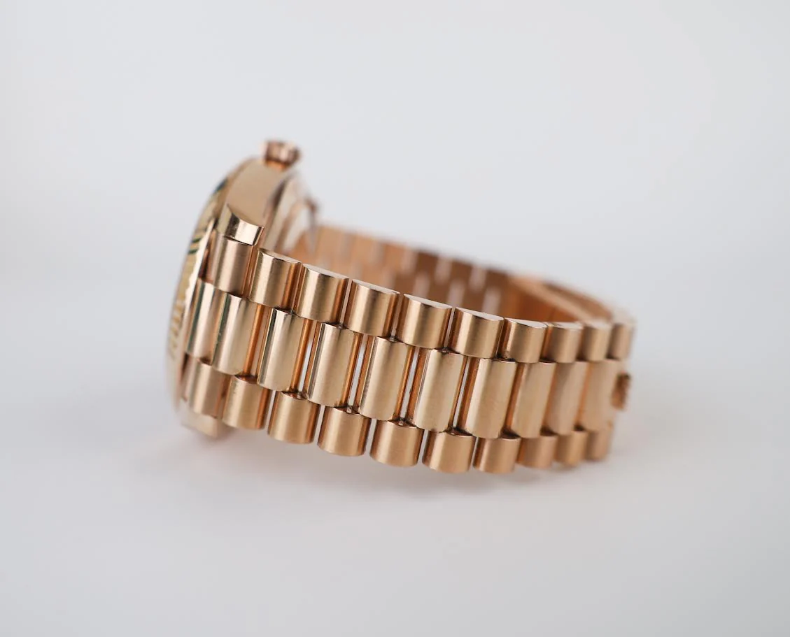 Rolex Day-Date 40 Rose Gold Sundust Diamond Dial & Fluted Bezel President Bracelet 228235 - - Image 7