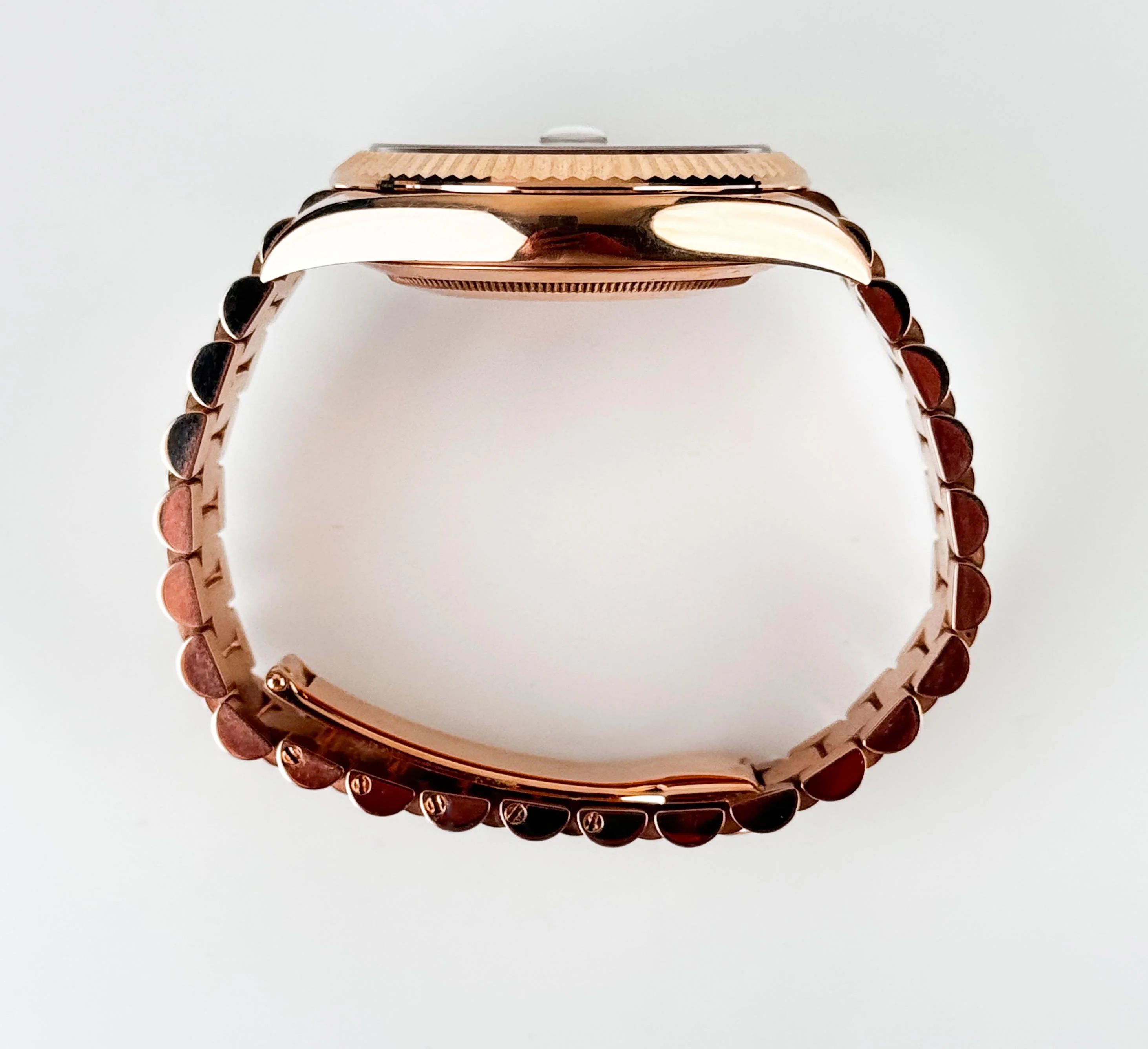 Rolex Day-Date 40 Rose Gold Sundust Diamond Dial & Fluted Bezel President Bracelet 228235 - - Image 9
