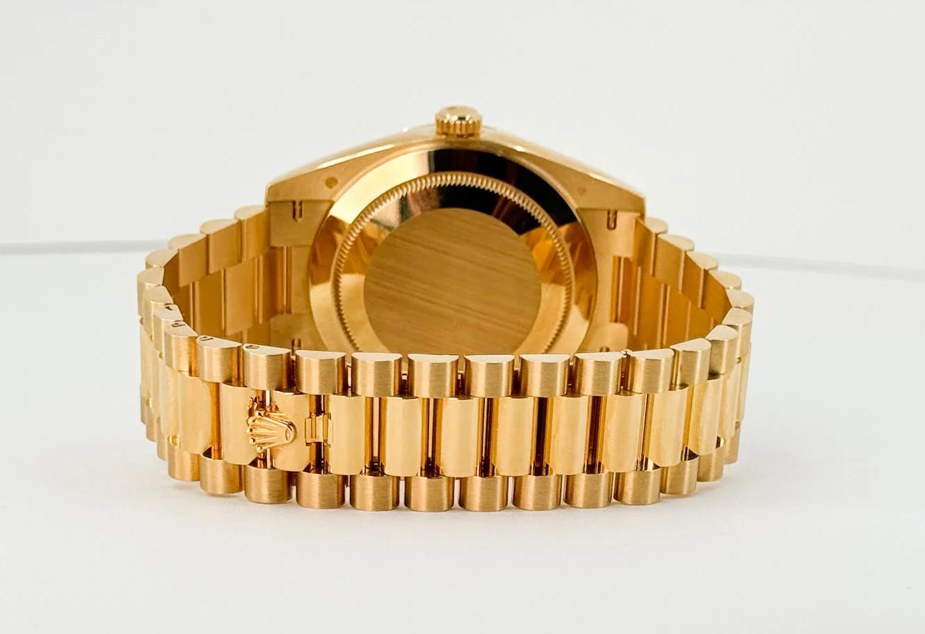 Rolex Day-Date 40 Yellow Gold Champagne Diamond Dial & Fluted Bezel President Bracelet 228238 - - Image 10