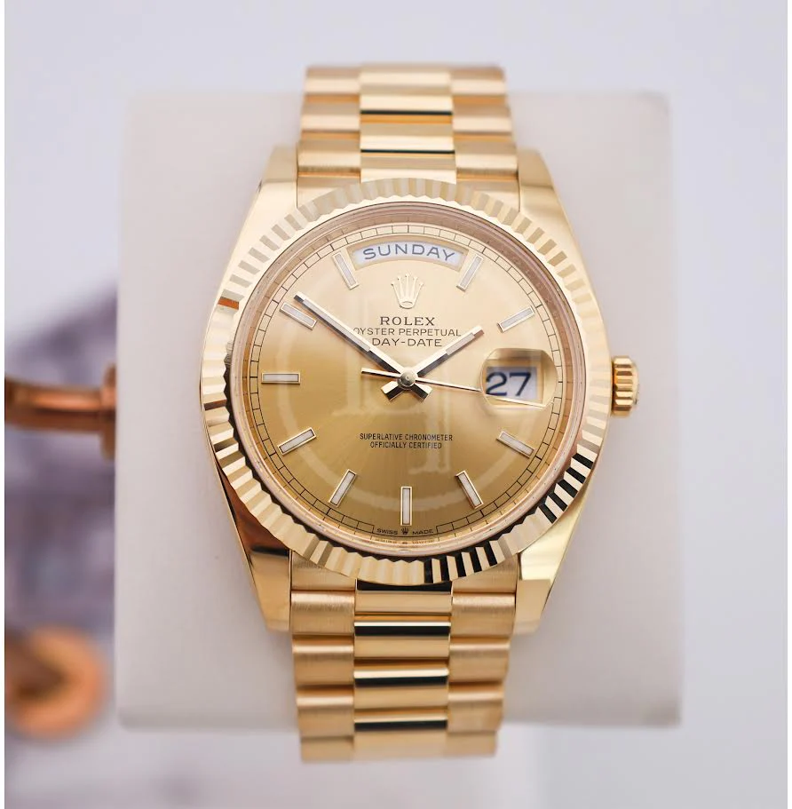 Rolex Day-Date 40 Yellow Gold Champagne Index Dial & Fluted Bezel President Bracelet 228238 - - Image 2