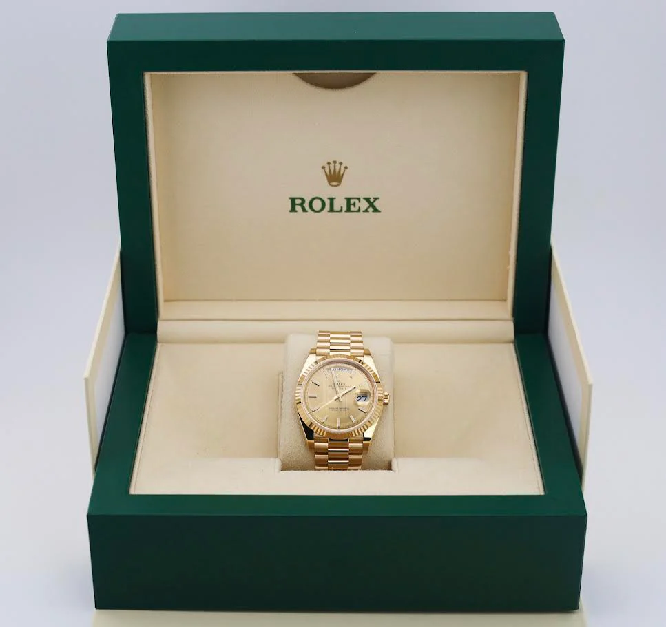 Rolex Day-Date 40 Yellow Gold Champagne Index Dial & Fluted Bezel President Bracelet 228238 - - Image 4