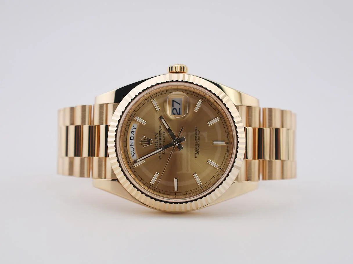 Rolex Day-Date 40 Yellow Gold Champagne Index Dial & Fluted Bezel President Bracelet 228238 - - Image 5