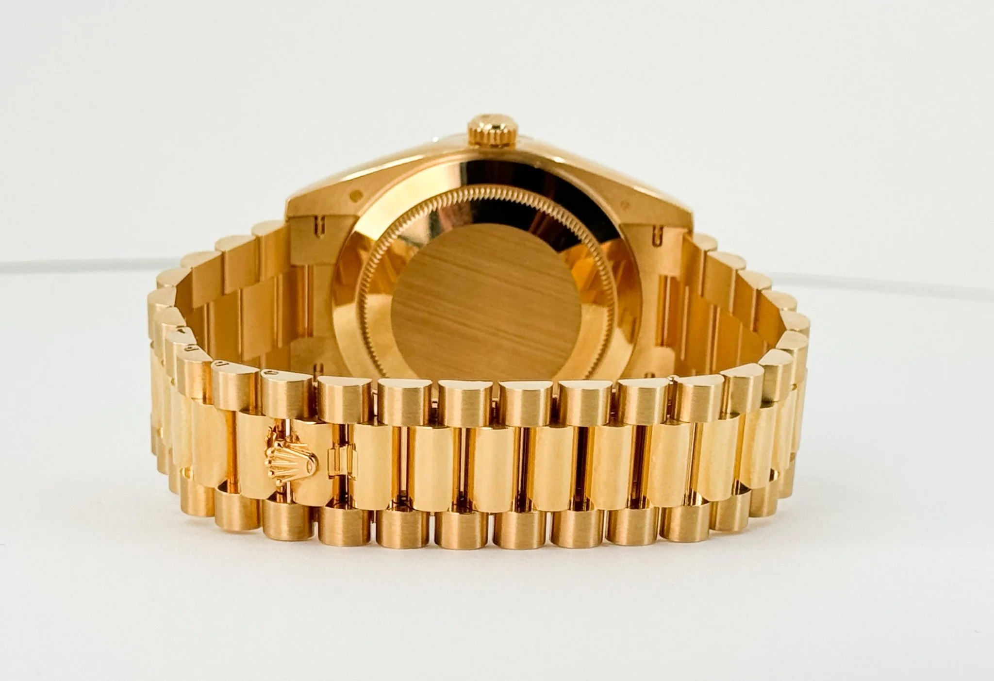 Rolex Day-Date 40 Yellow Gold Silver Roman Dial & Fluted Bezel President Bracelet 228238 - - Image 7