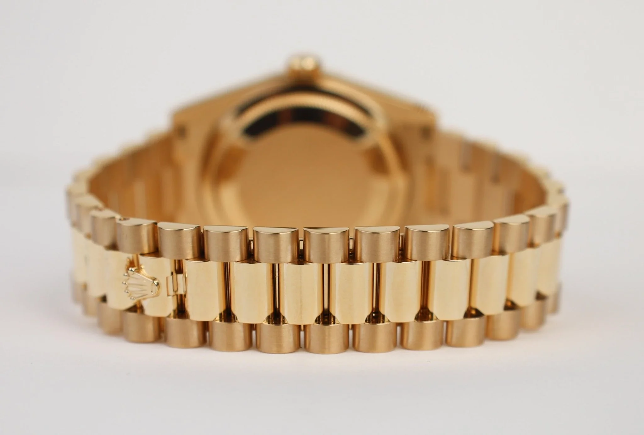 Rolex Day-Date 40 Yellow Gold Watch - Fluted Bezel - Green Roman Dial - President Bracelet - 228238 grrp - Image 9
