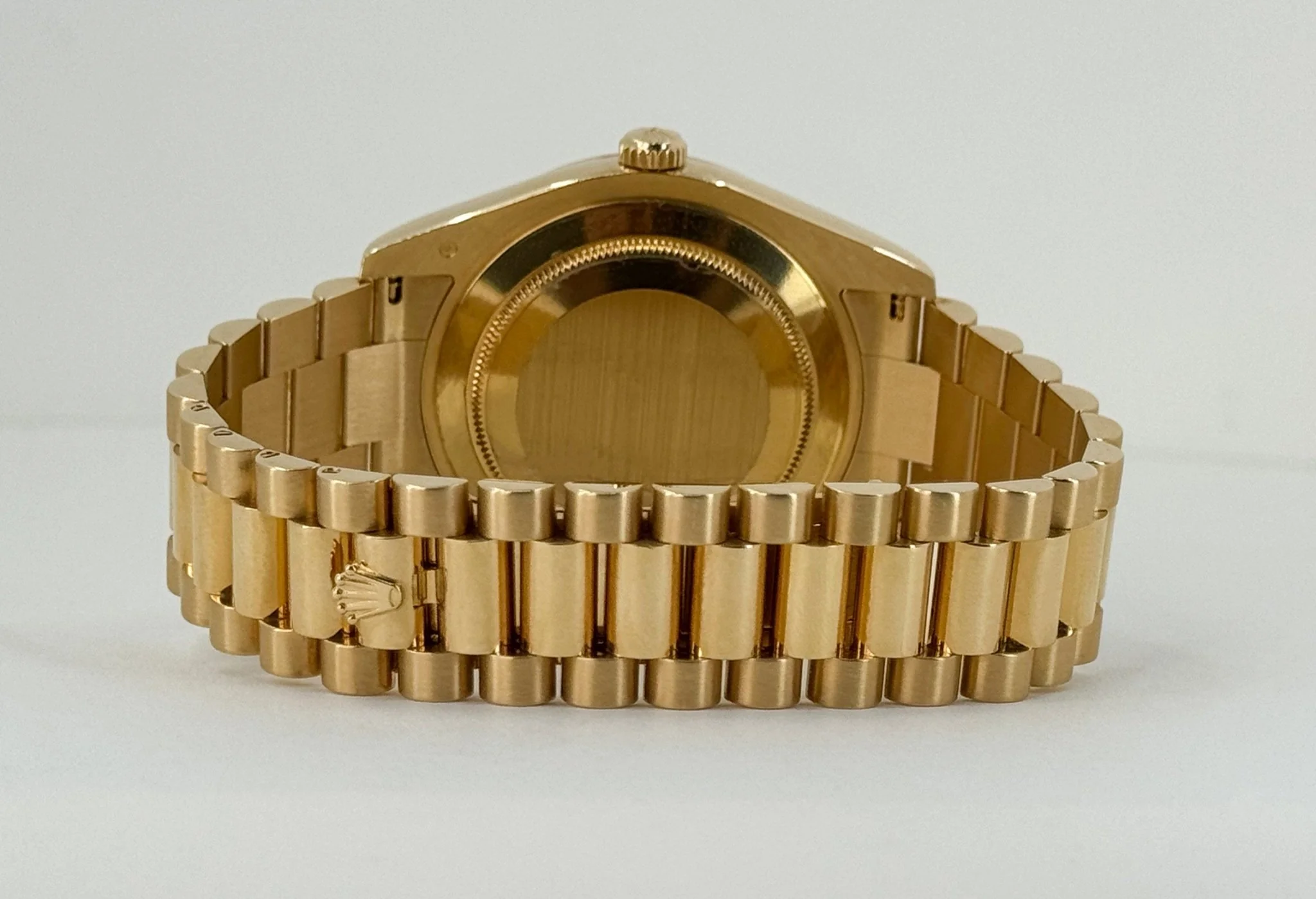 Rolex Day-Date 41 Yellow Gold Champagne Diamond Dial & Fluted Bezel President Bracelet - 218238 - Image 10