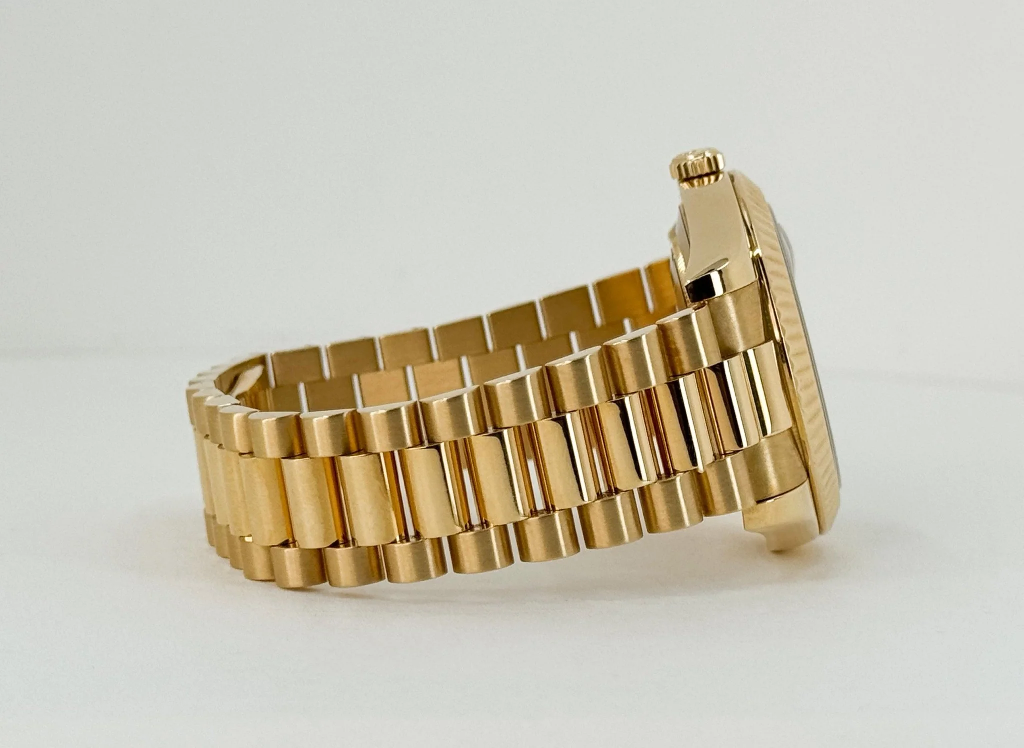 Rolex Day-Date 41 Yellow Gold Champagne Diamond Dial & Fluted Bezel President Bracelet - 218238 - Image 6