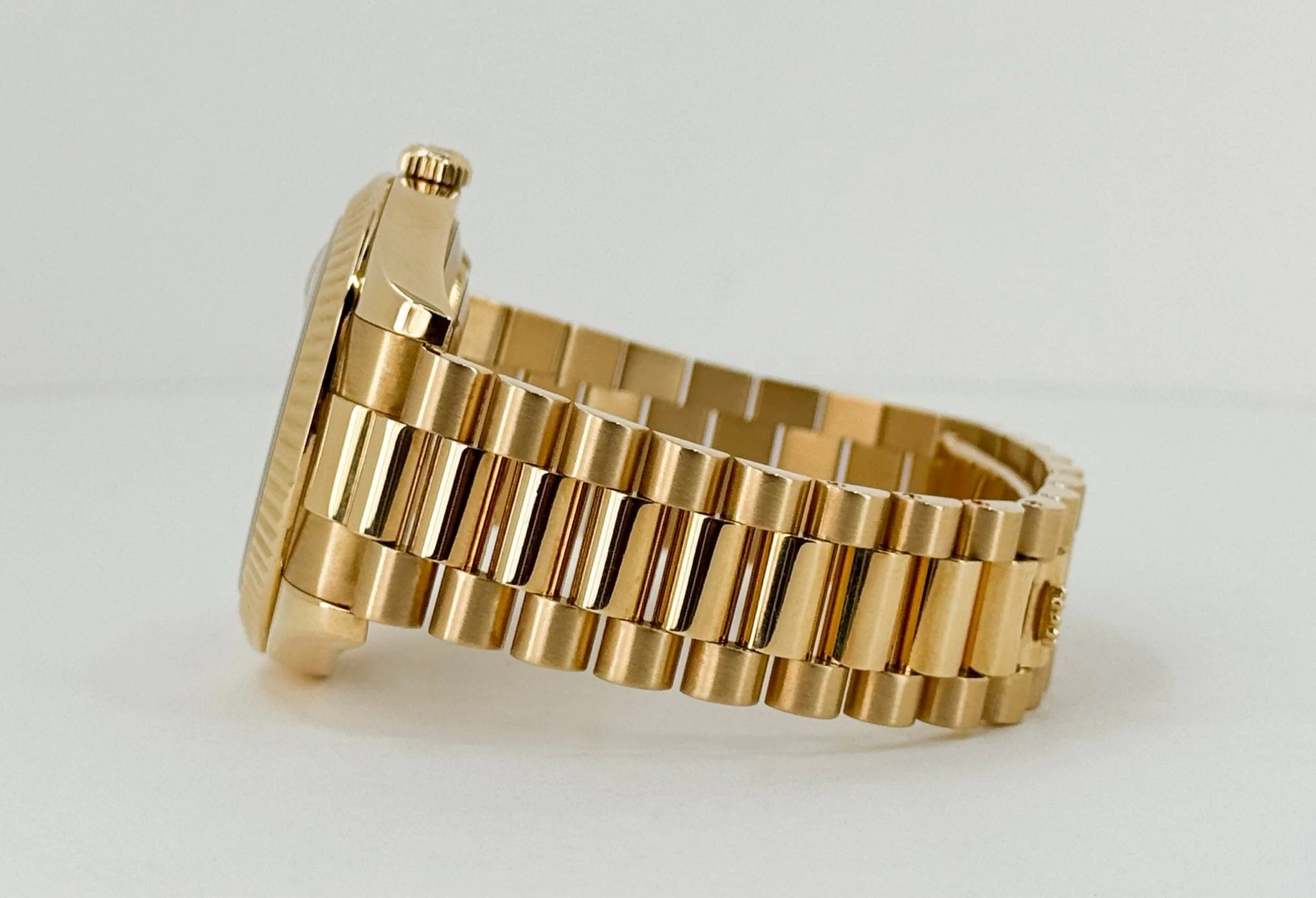 Rolex Day-Date 41 Yellow Gold Champagne Diamond Dial & Fluted Bezel President Bracelet - 218238 - Image 7