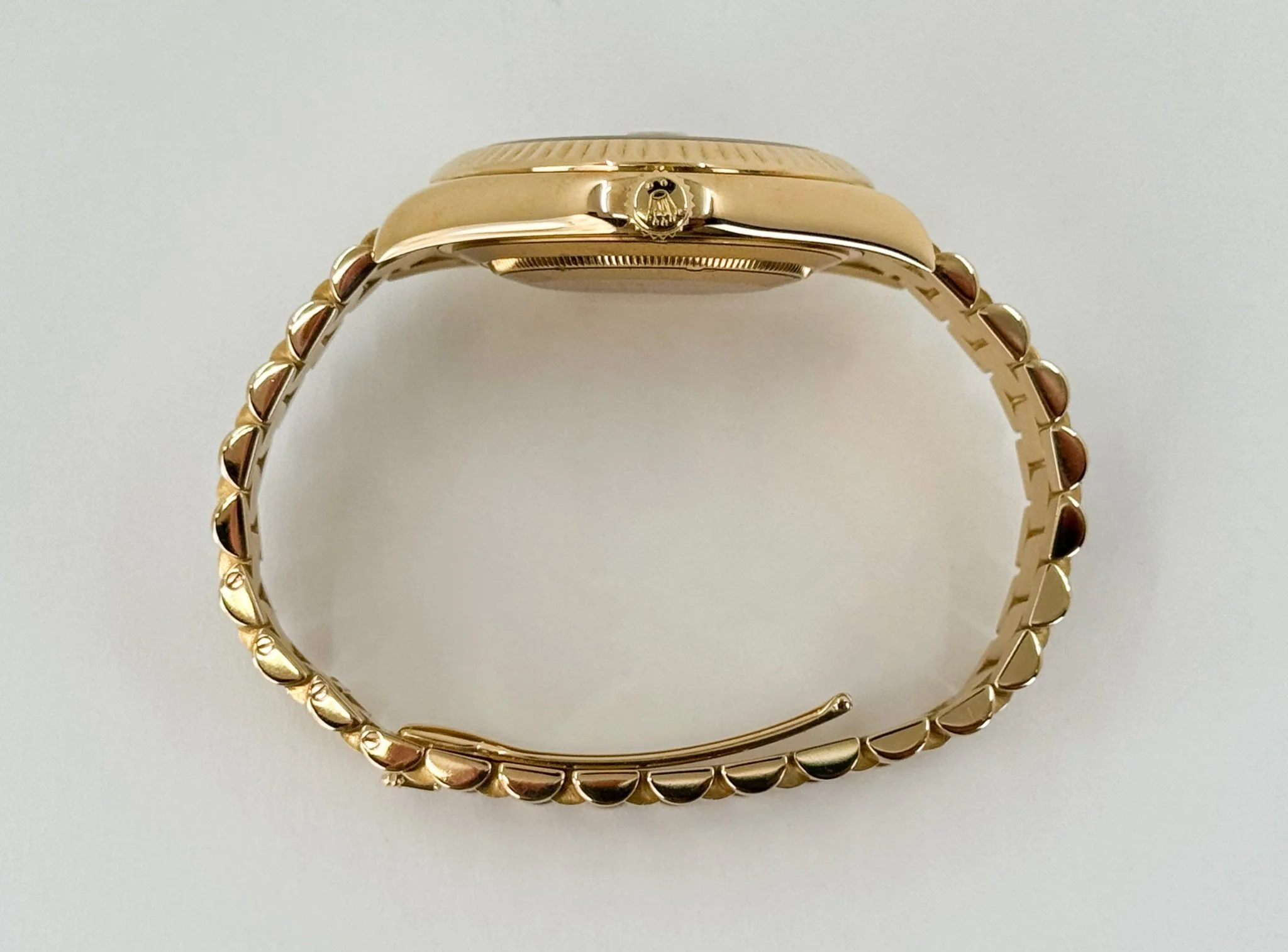 Rolex Day-Date 41 Yellow Gold Champagne Diamond Dial & Fluted Bezel President Bracelet - 218238 - Image 8