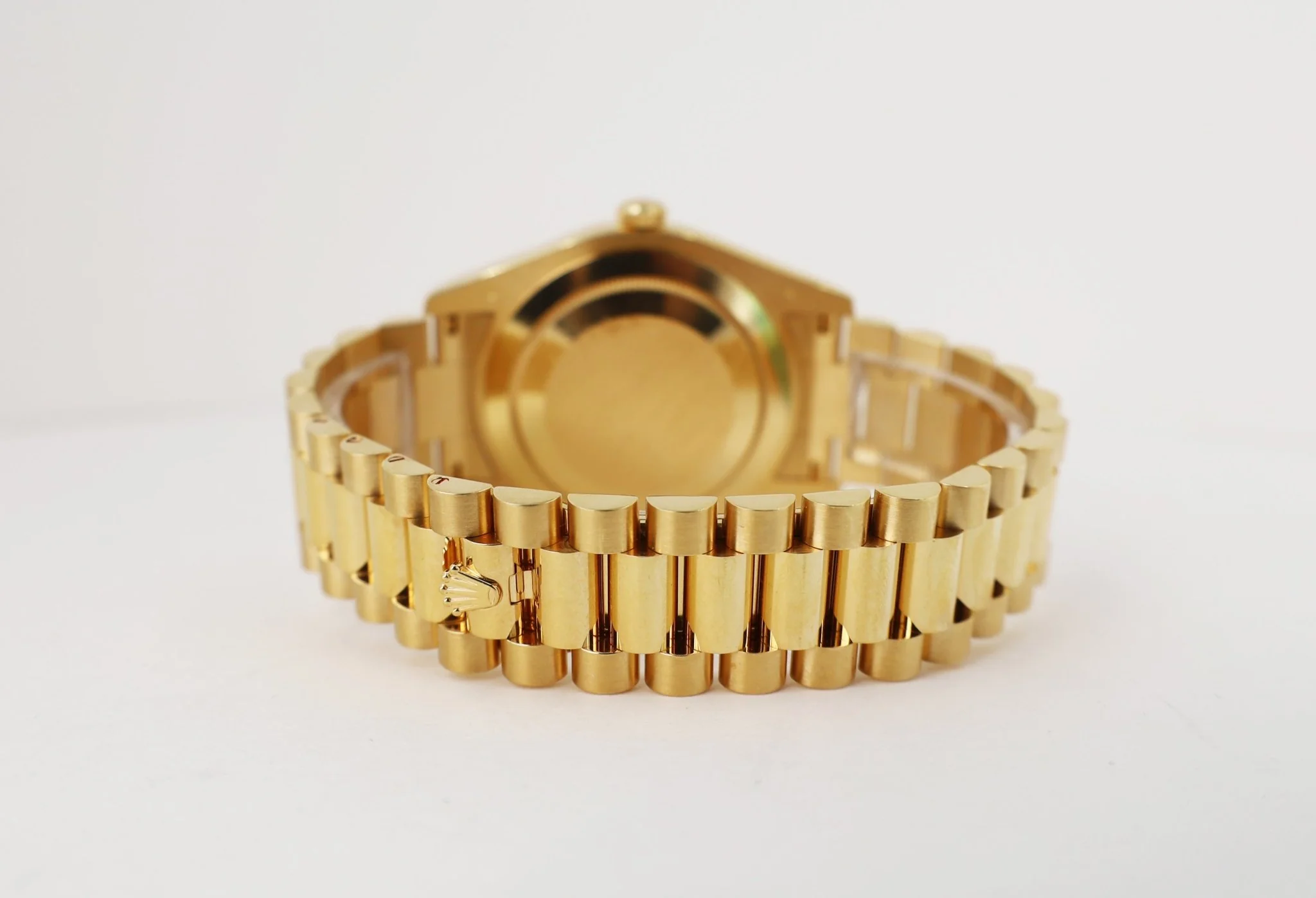 Rolex Day-Date II Yellow Gold 41mm Black Roman Fluted President Bracelet 218238 - Image 10