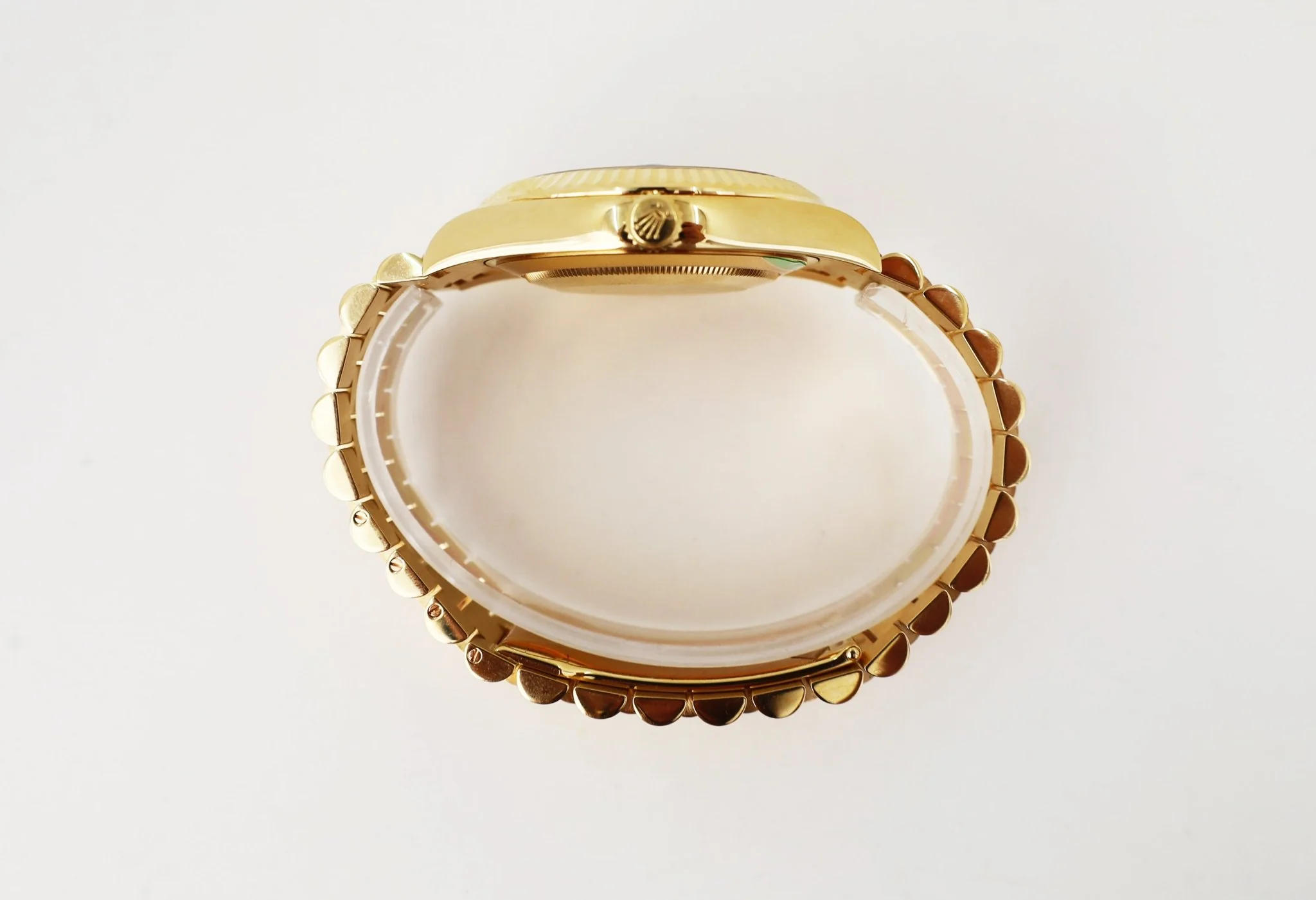Rolex Day-Date II Yellow Gold 41mm Black Roman Fluted President Bracelet 218238 - Image 8