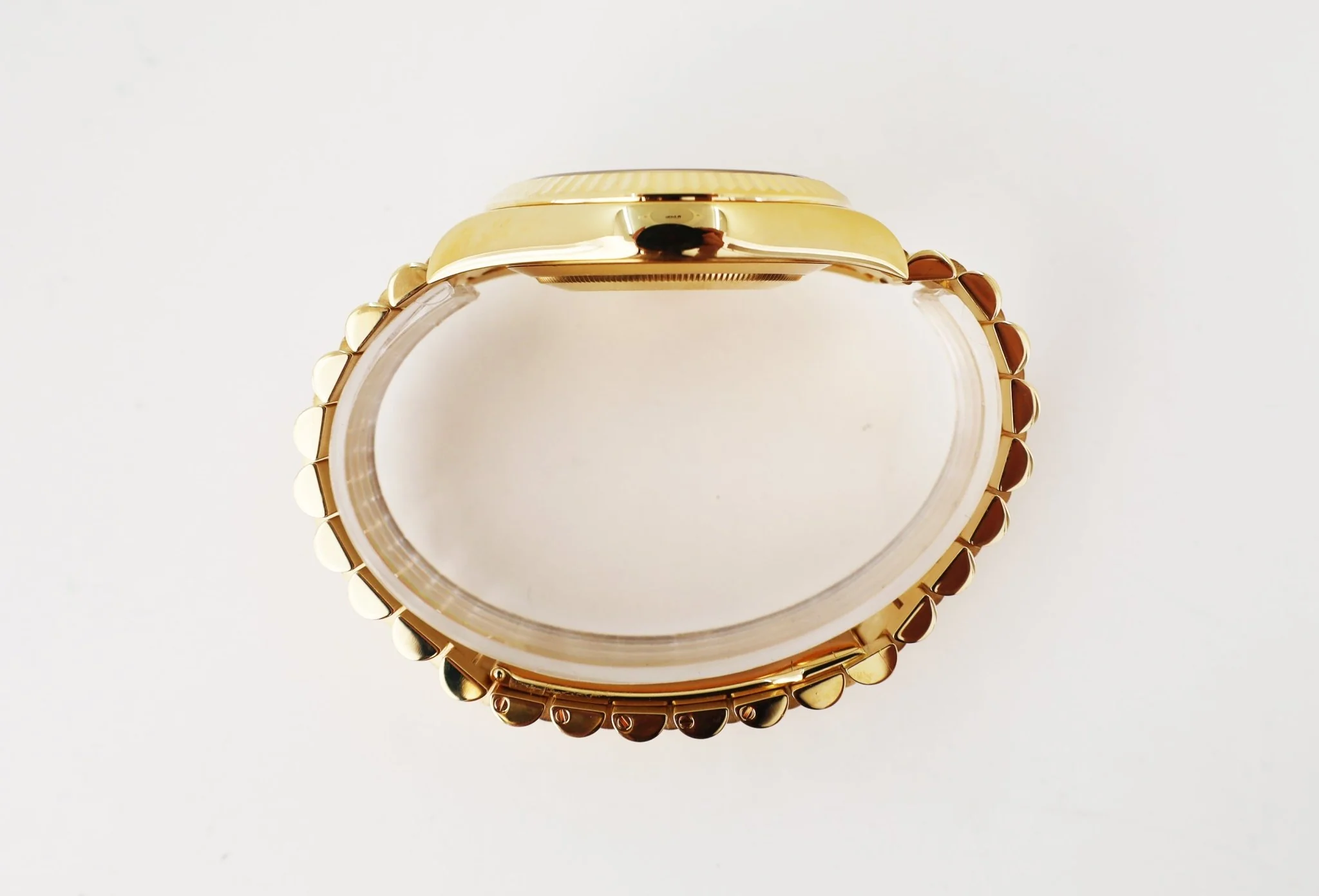 Rolex Day-Date II Yellow Gold 41mm Black Roman Fluted President Bracelet 218238 - Image 9