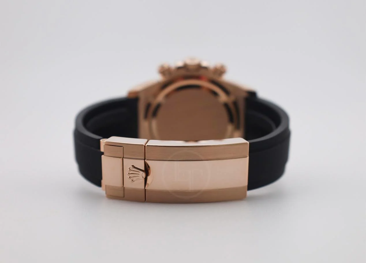Rolex Daytona Rose Gold Bright Black/Sundust Dial Oysterflex Rubber Bracelet - 126515LN - Image 10