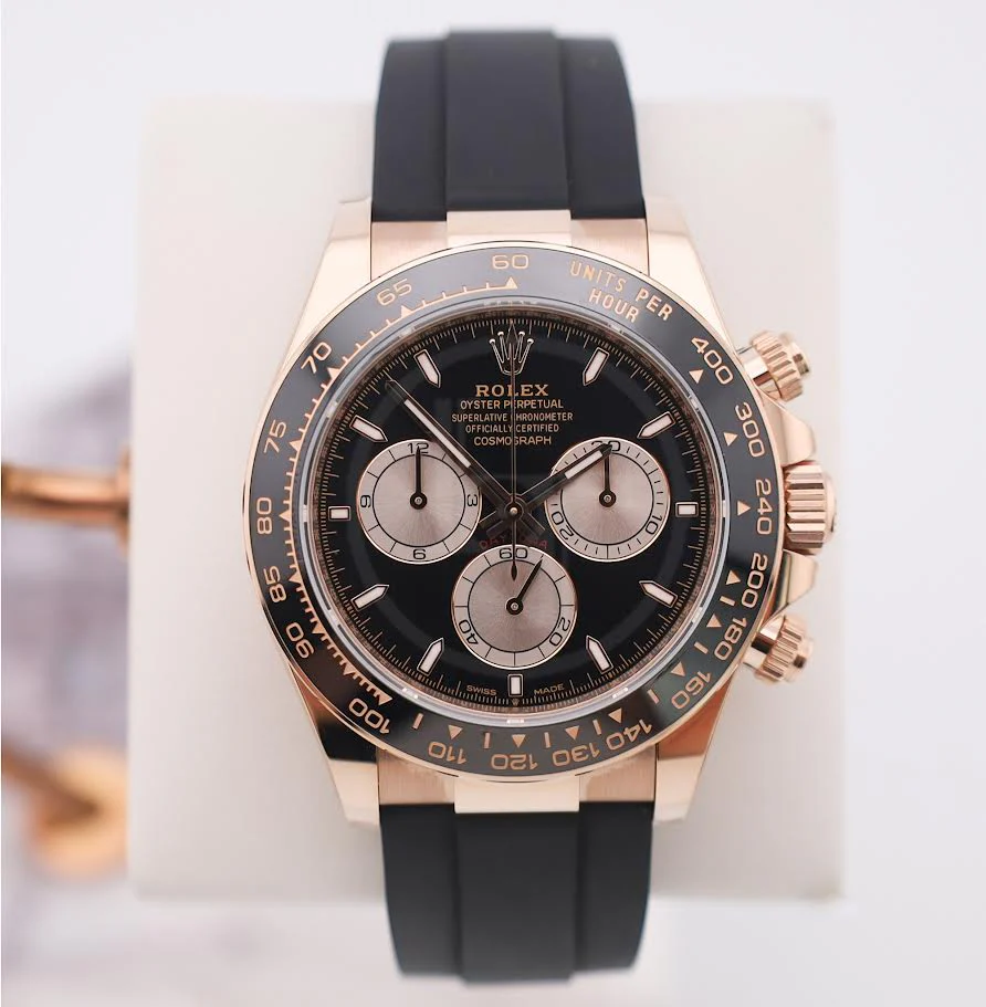 Rolex Daytona Rose Gold Bright Black/Sundust Dial Oysterflex Rubber Bracelet - 126515LN - Image 2