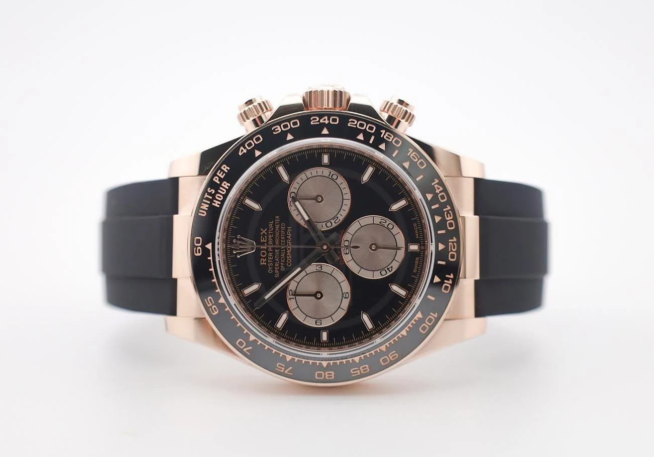 Rolex Daytona Rose Gold Bright Black/Sundust Dial Oysterflex Rubber Bracelet - 126515LN - Image 5