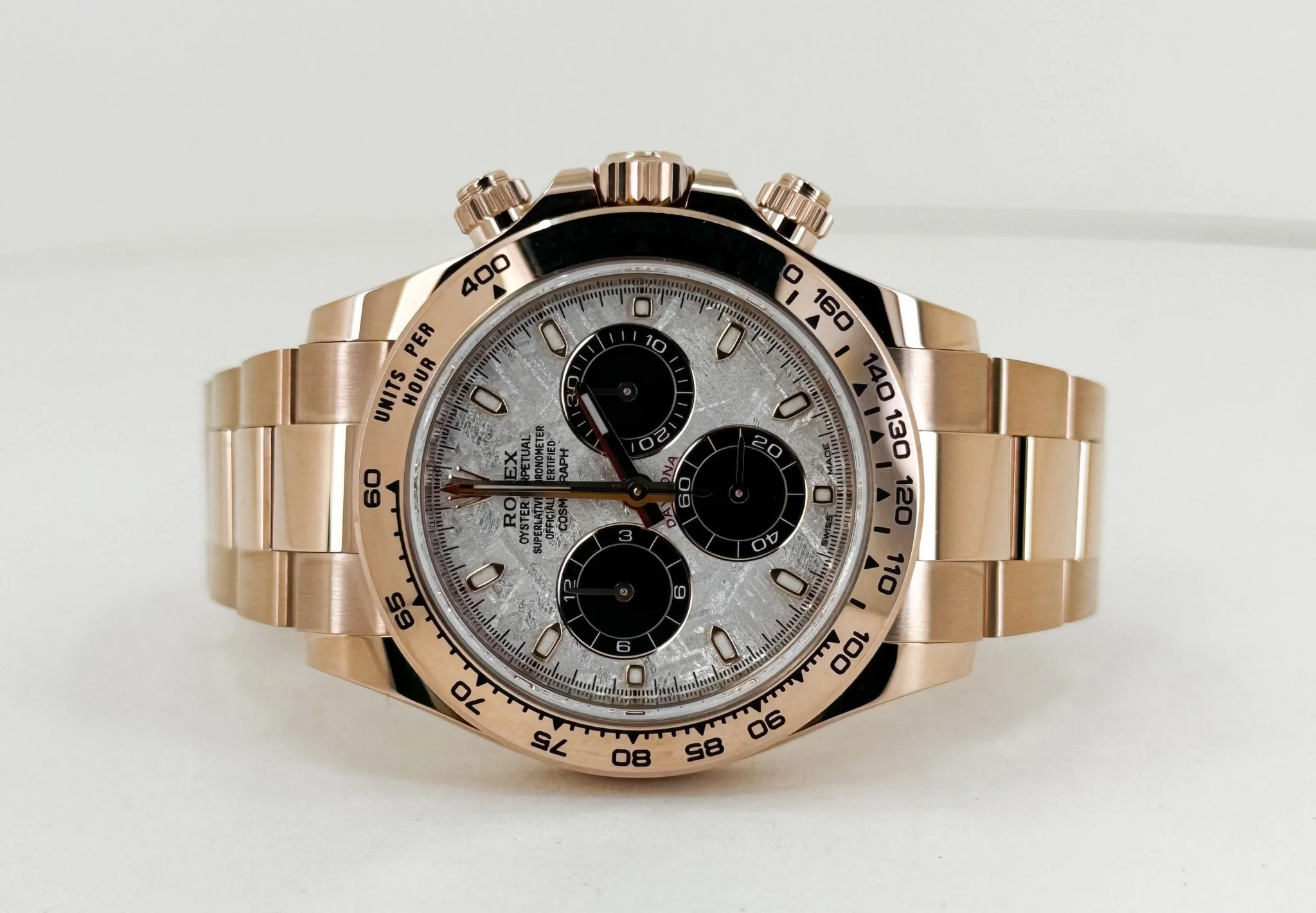 Rolex Daytona Rose Gold Meteorite and Black Subdials Dial Index Dial Gold Bezel Oyster Bracelet 116505 - Image 5