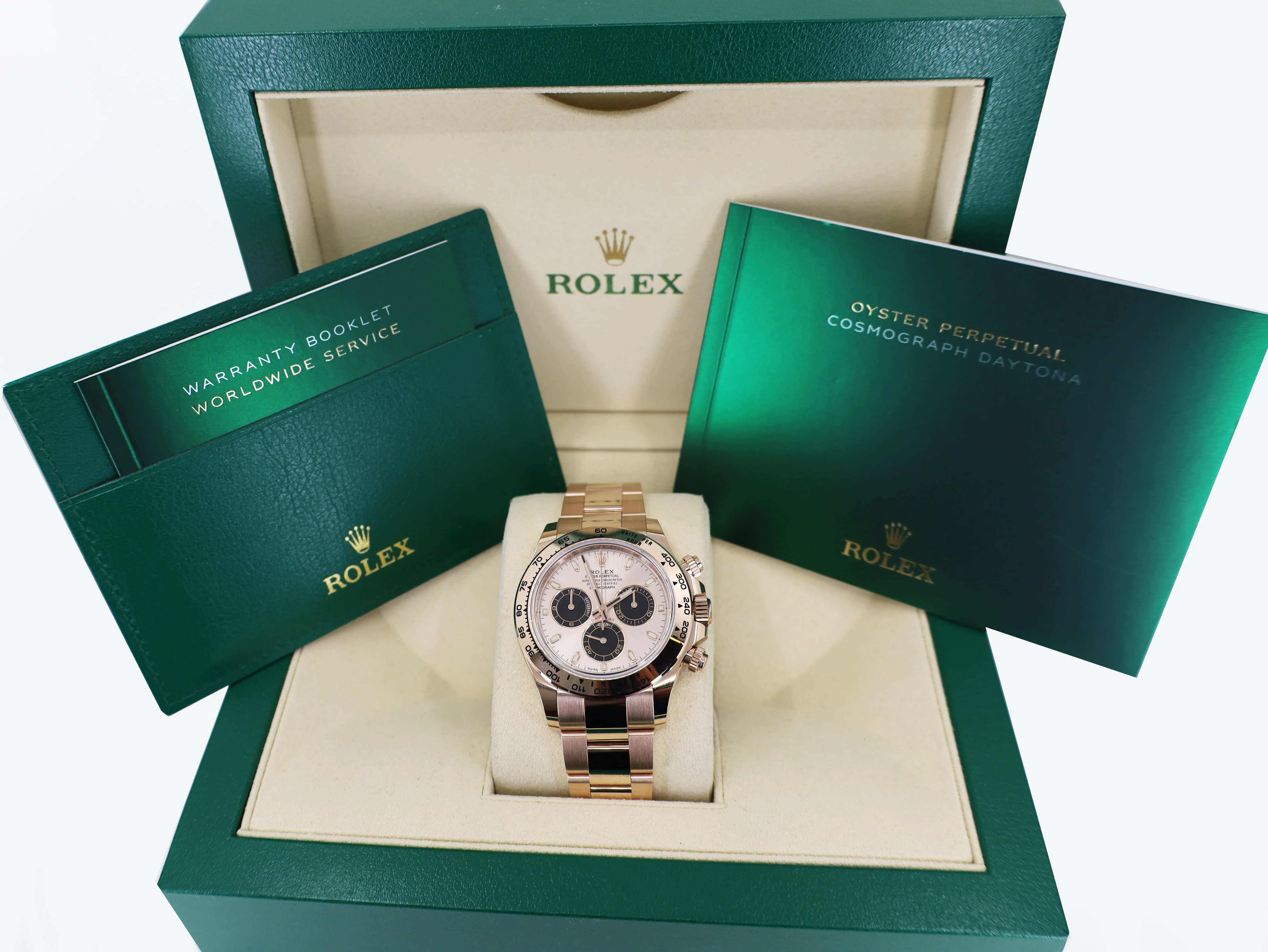 Rolex Daytona Rose Gold Pink & Black Index Dial Rose Gold Bezel Oyster Bracelet 116505 - Image 3