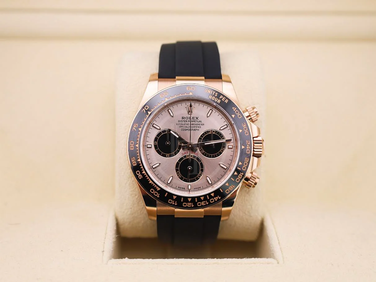 Rolex Daytona Rose Gold Sundust/Bright Black Dial 40 mm Oysterflex Rubber Bracelet Watch - 126515LN - Image 3