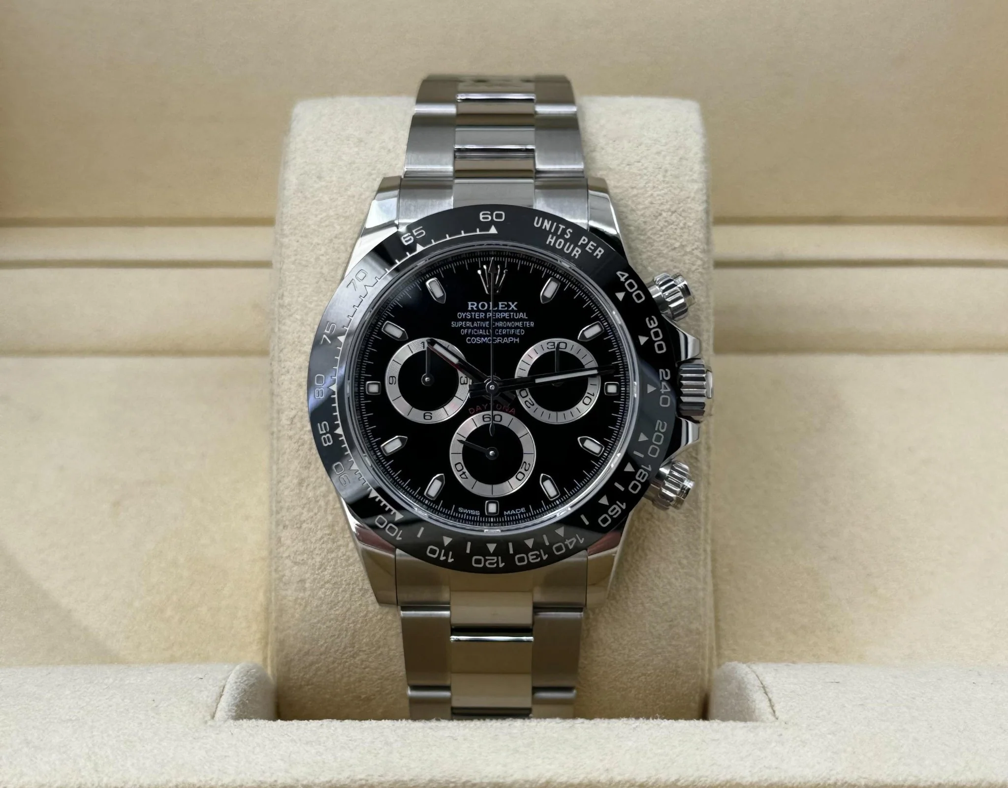 Rolex Daytona Stainless Steel Black Index Dial Ceramic Bezel Oyster Bracelet 116500LN - Image 3