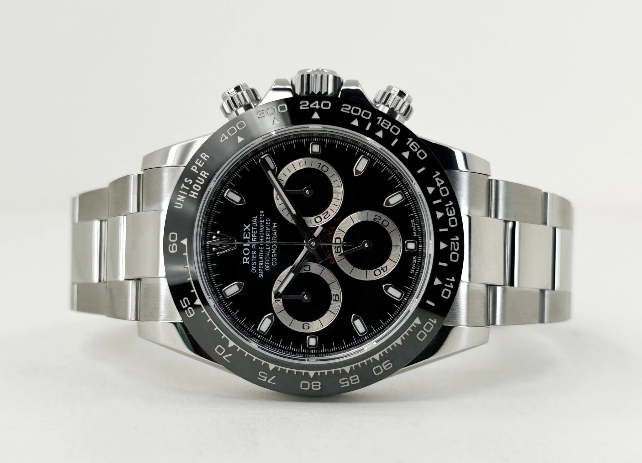 Rolex Daytona Stainless Steel Black Index Dial Ceramic Bezel Oyster Bracelet 116500LN - Image 4