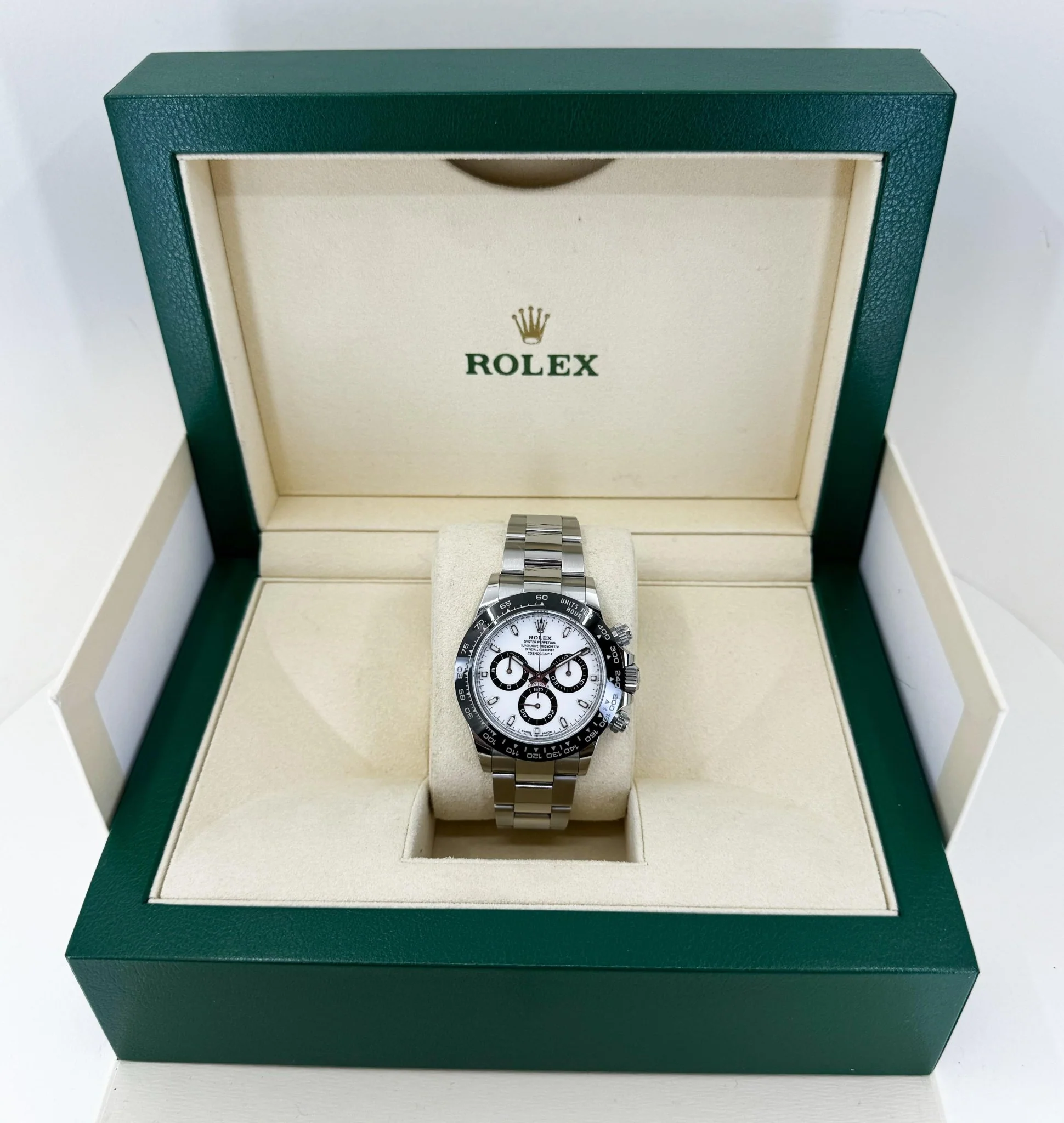 Rolex Daytona Stainless Steel White Index Dial Ceramic Bezel Oyster Bracelet 116500LN - Image 4