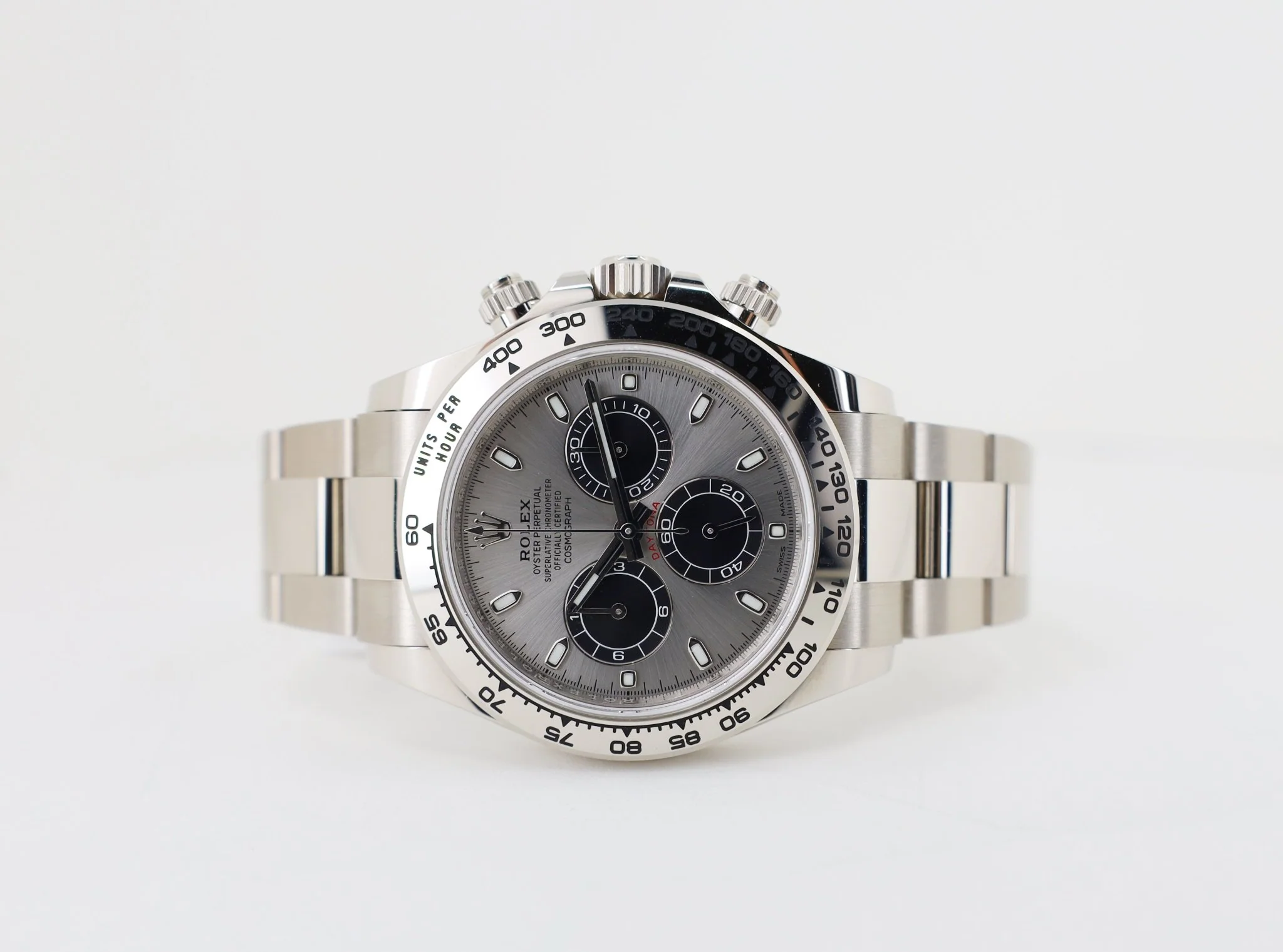 Rolex Daytona White Gold Steel/Silver Index Dial White Gold Bezel Oyster Bracelet 116509 - Image 4