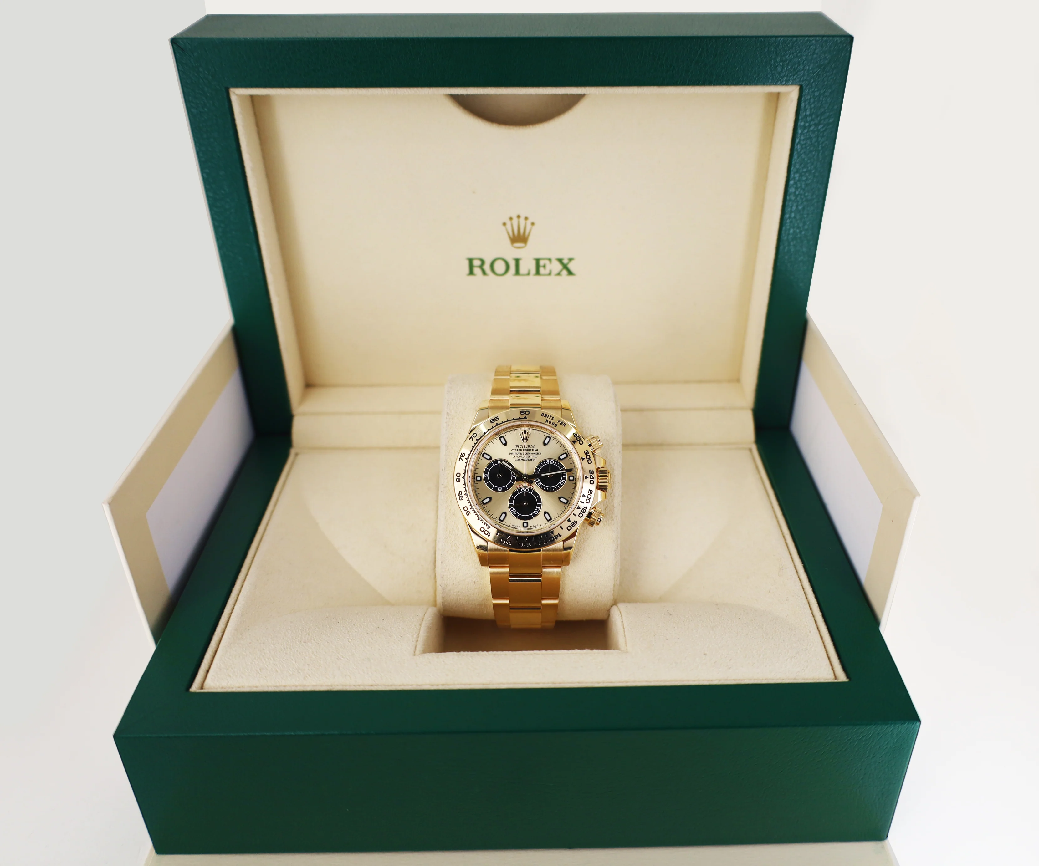 Rolex Daytona Yellow Gold Champagne/Black Index Dial Yellow Gold Bezel Oyster Bracelet 116508 - Image 3